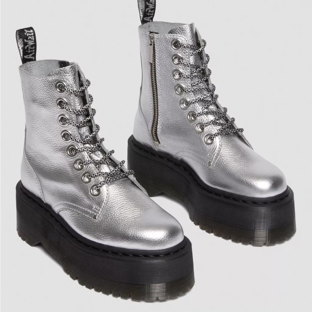 Dr Marten Jaden Max Silver Metallic Boot